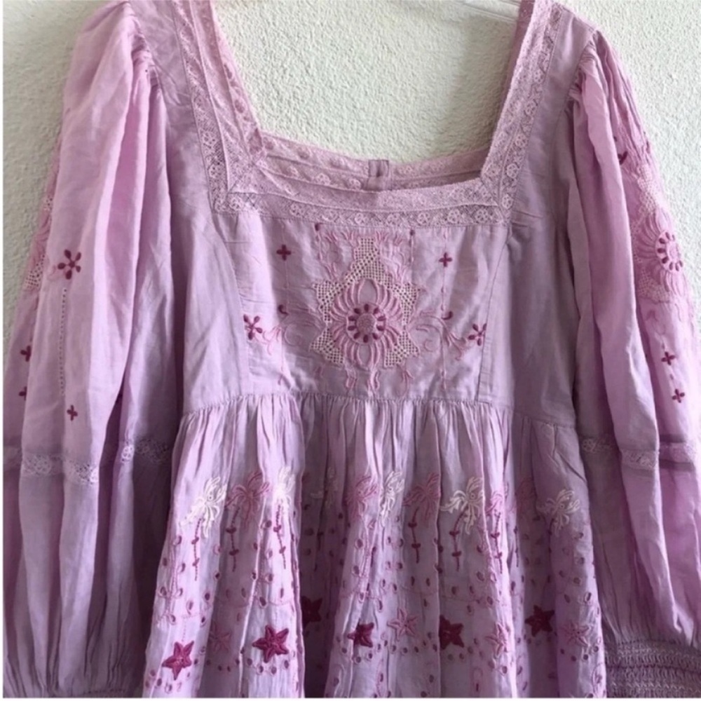NWT LoveShackFancy Freja Mini Dress Lavender Fields - Picture 4 of 12